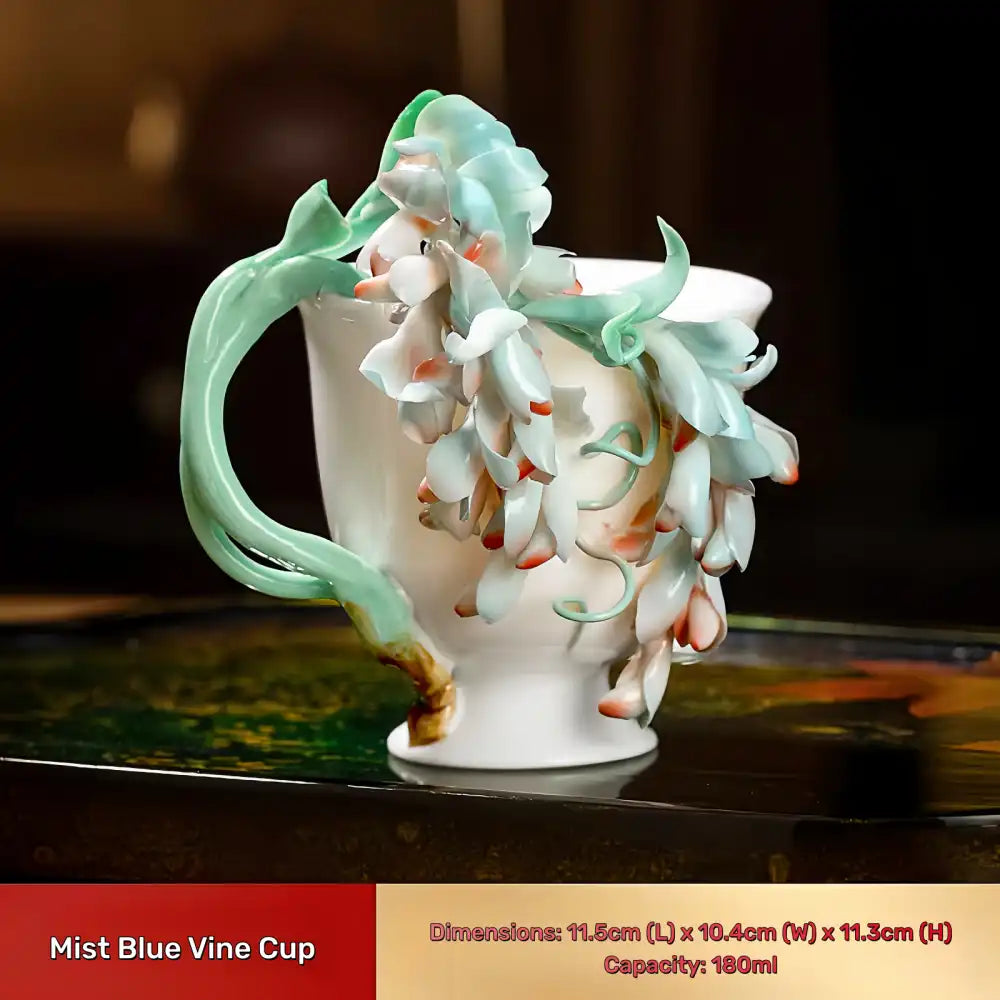 Hand-Sculpted Flower Ceramic Mug | Unique Gift for Her