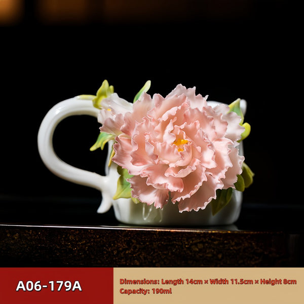 Intangible Cultural Heritage Hand-Pinched Flower Mug - A-17