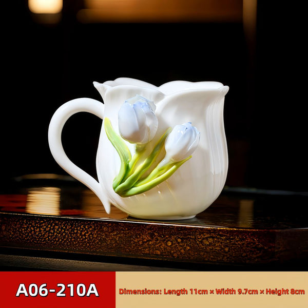 Intangible Cultural Heritage Hand-Pinched Flower Mug - A-21