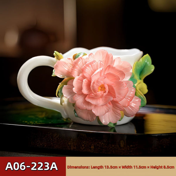 Intangible Cultural Heritage Hand-Pinched Flower Mug - A-22
