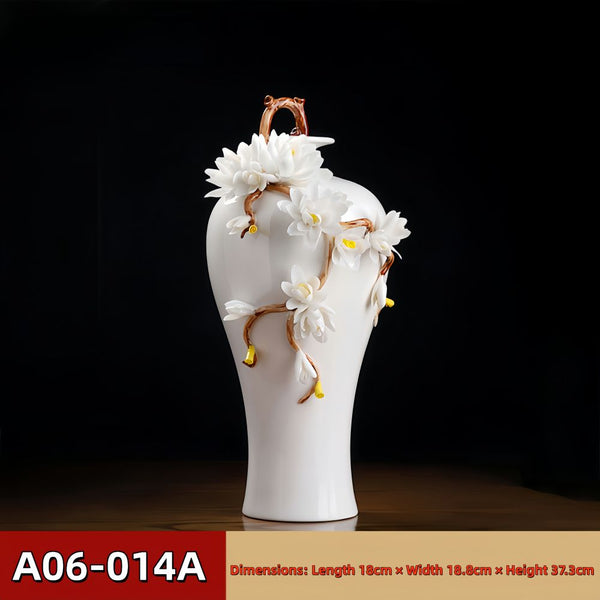 Intangible Cultural Heritage Hand-Pinched Flower Vase - Winter Jasmine (Underglaze) - A06-014A