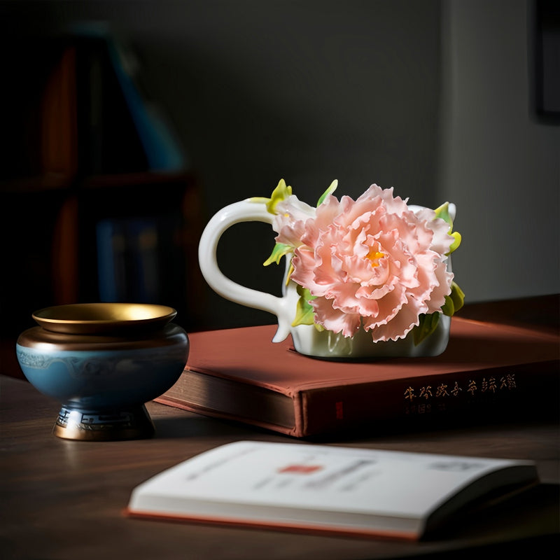 Intangible Cultural Heritage Hand-Pinched Flower Mug - A-17