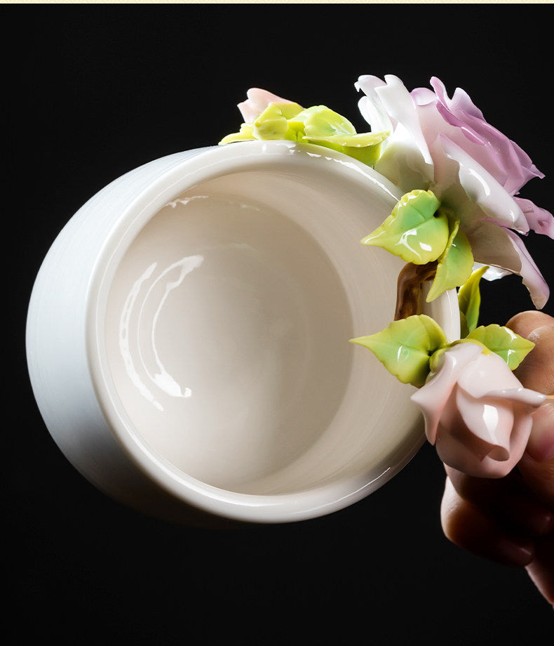 Intangible Cultural Heritage Hand-Pinched Flower Mug - A-18