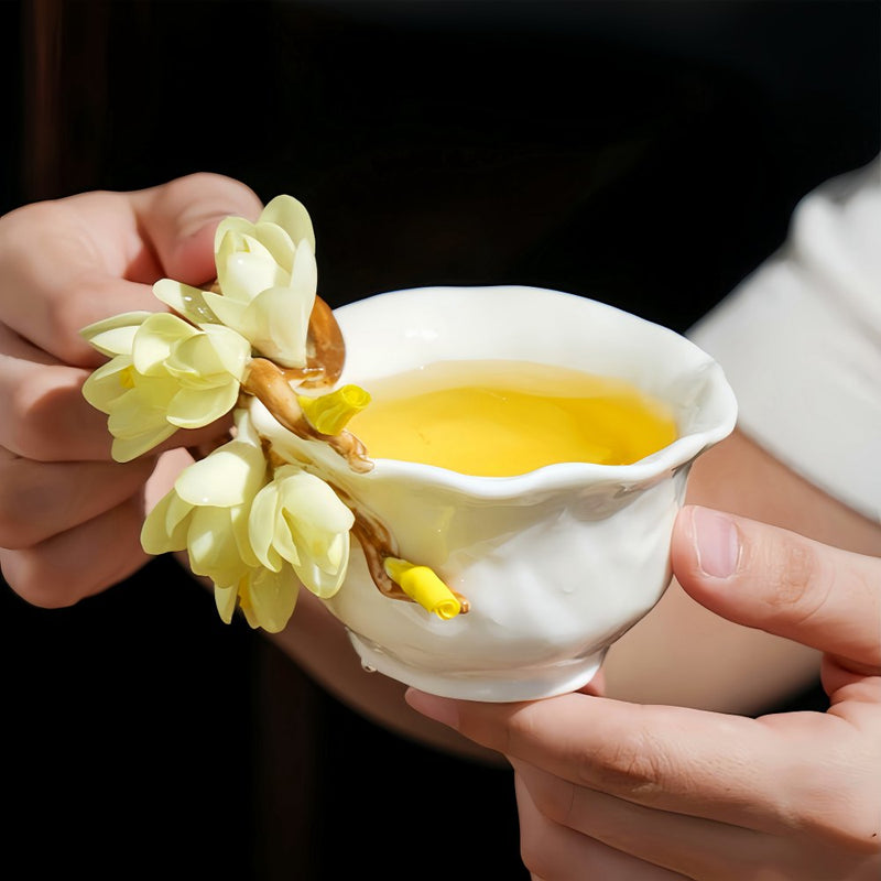 Intangible Cultural Heritage Hand-Pinched Flower Mug - A-19