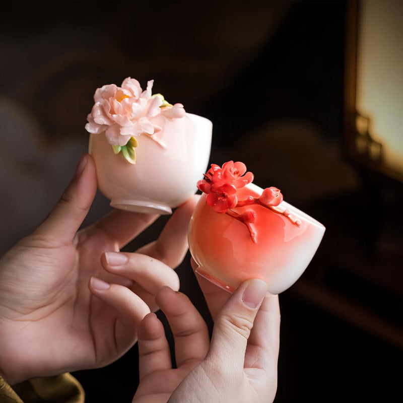 Intangible Cultural Heritage Hand-Pinched Tea Set Gift Box - 3-Piece & 5-Piece Bestie Edition - A-25