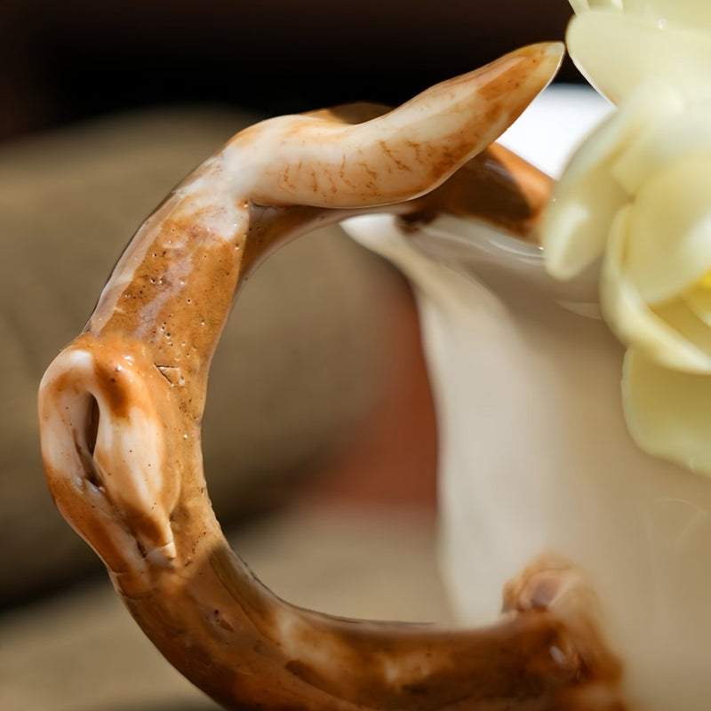 Intangible Cultural Heritage Hand-Pinched Flower Mug - A-19