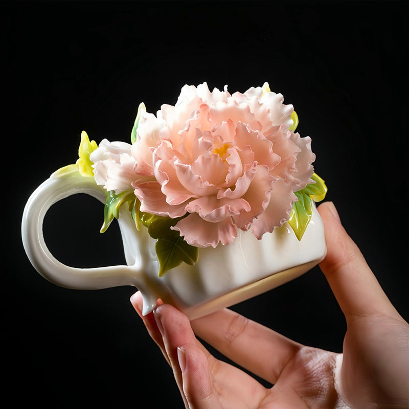 Intangible Cultural Heritage Hand-Pinched Flower Mug - A-17