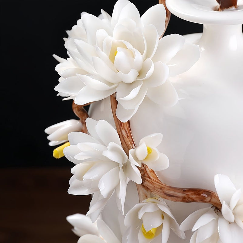 Intangible Cultural Heritage Hand-Pinched Flower Vase - Winter Jasmine (Underglaze) - A06-014A
