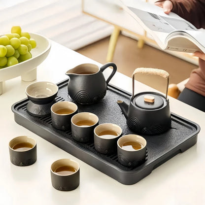Customizable Black Glazed Kungfu Tea Set - Home & Gift Box Set