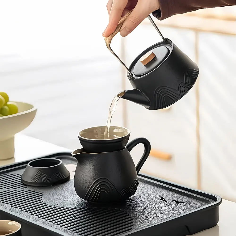 Customizable Black Glazed Kungfu Tea Set - Home & Gift Box Set