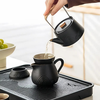 Customizable Black Glazed Kungfu Tea Set - Home & Gift Box Set