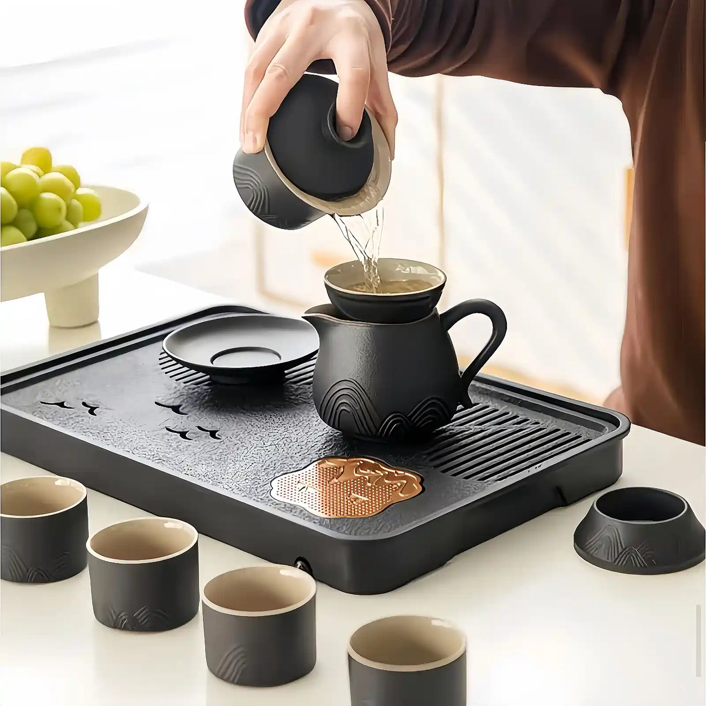 Customizable Black Glazed Kungfu Tea Set - Home & Gift Box Set