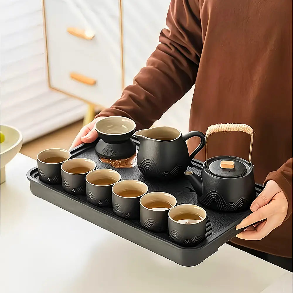 Customizable Black Glazed Kungfu Tea Set - Home & Gift Box Set