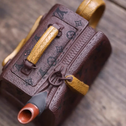 Traditional Yixing Purple Clay Teapot with Matching Cups – Made of Aged Zini Clay