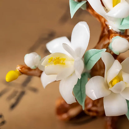 New Chinese Porcelain Flower Tea Table Decor – Pure Handmade