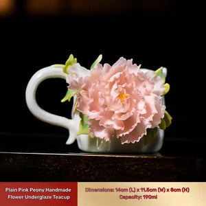 Hand-Sculpted Flower Ceramic Mug | Unique Gift for Her