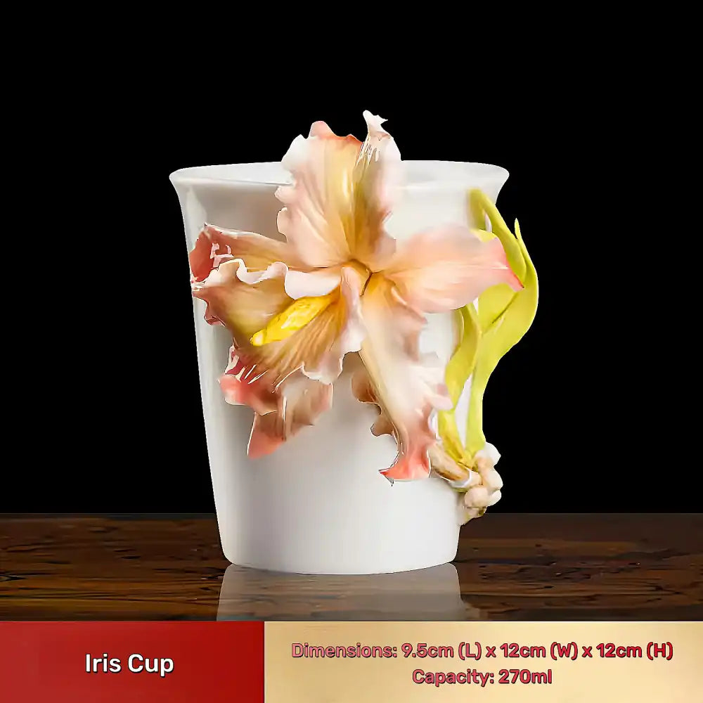 Hand-Sculpted Flower Ceramic Mug | Unique Gift for Her