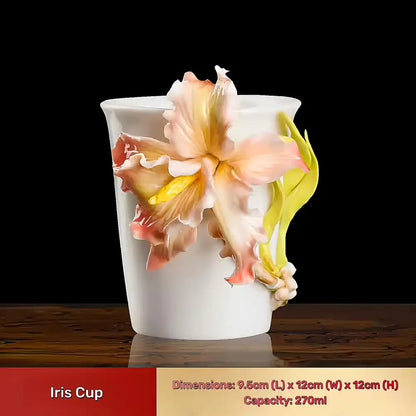 Hand-Sculpted Flower Ceramic Mug | Unique Gift for Her