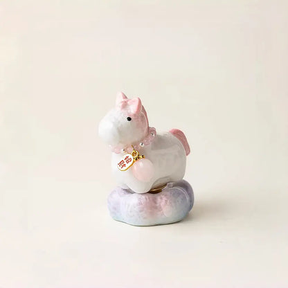 Handmade Ceramic Desk Figurine, Cartoon Animal Decor, Creative Gift
