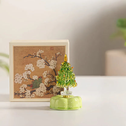 Lucky Spinning Liuli Glass Christmas Tree