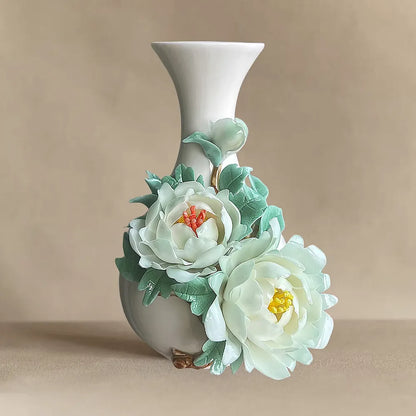 Intangible Cultural Heritage Handmade Peony Vase – Peony Max, Green