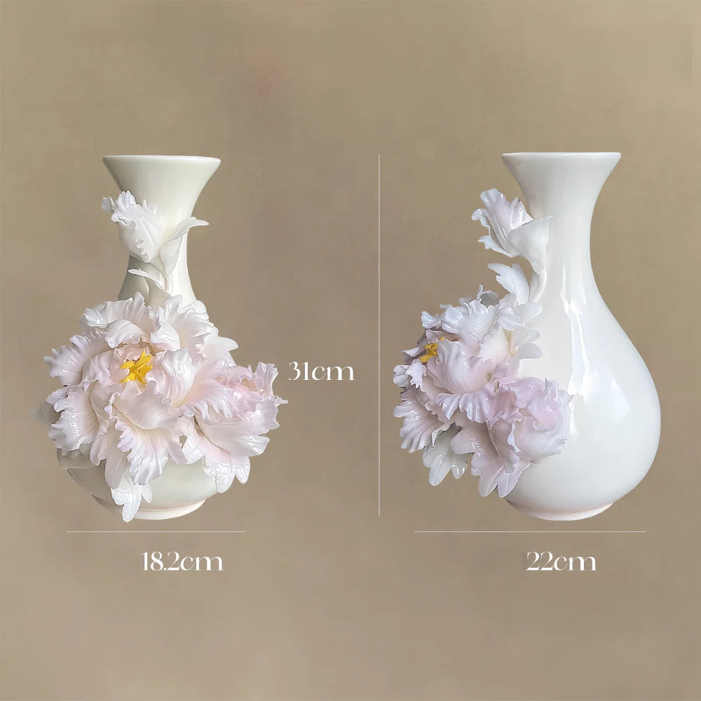 Intangible Cultural Heritage Handmade Peony Vase