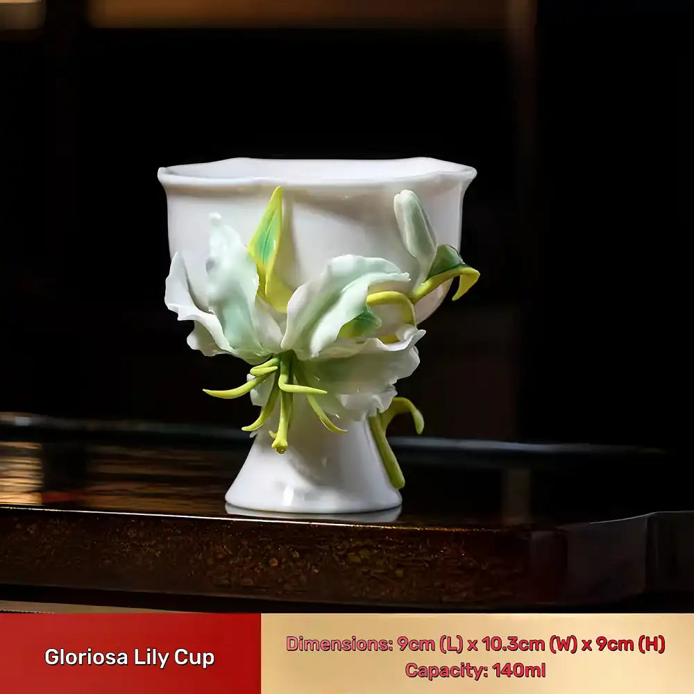 Hand-Sculpted Flower Ceramic Mug | Unique Gift for Her