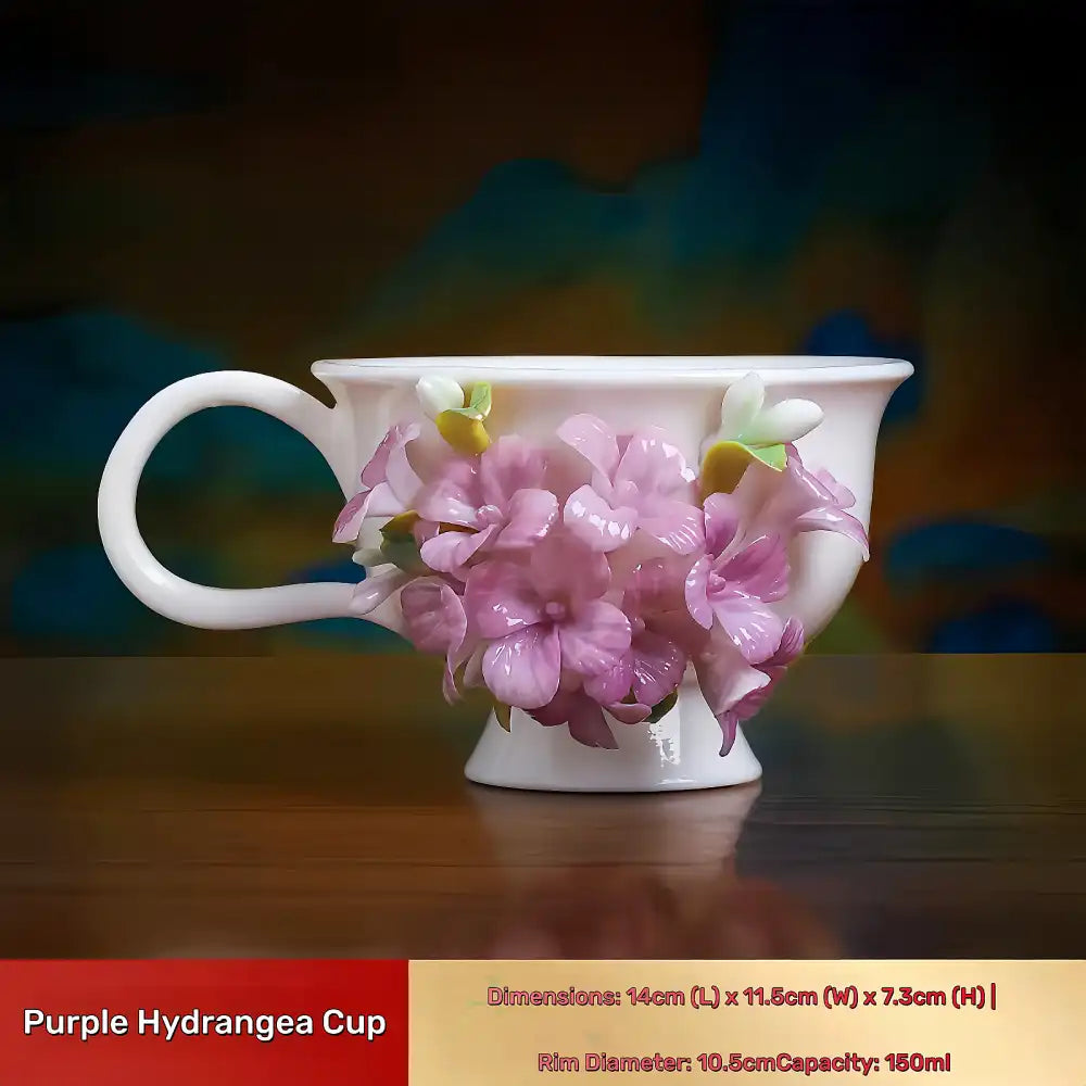 Hand-Sculpted Flower Ceramic Mug | Unique Gift for Her