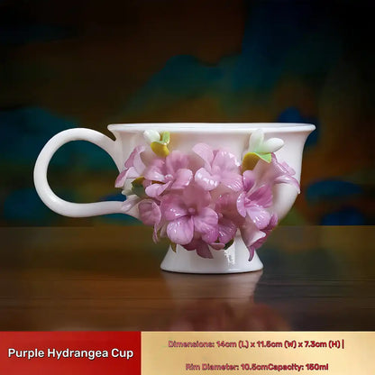Hand-Sculpted Flower Ceramic Mug | Unique Gift for Her