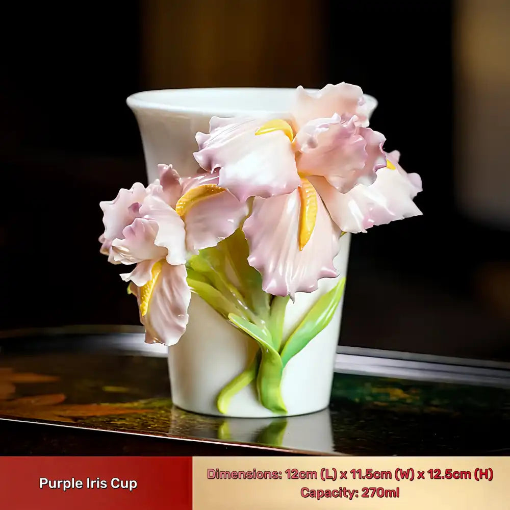 Hand-Sculpted Flower Ceramic Mug | Unique Gift for Her