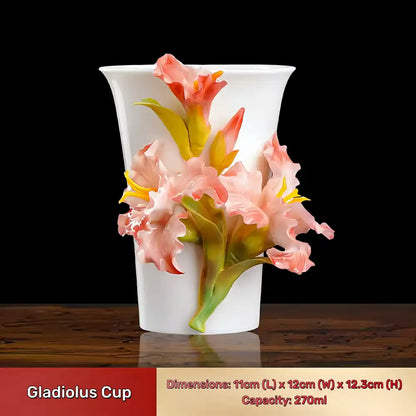 Hand-Sculpted Flower Ceramic Mug | Unique Gift for Her