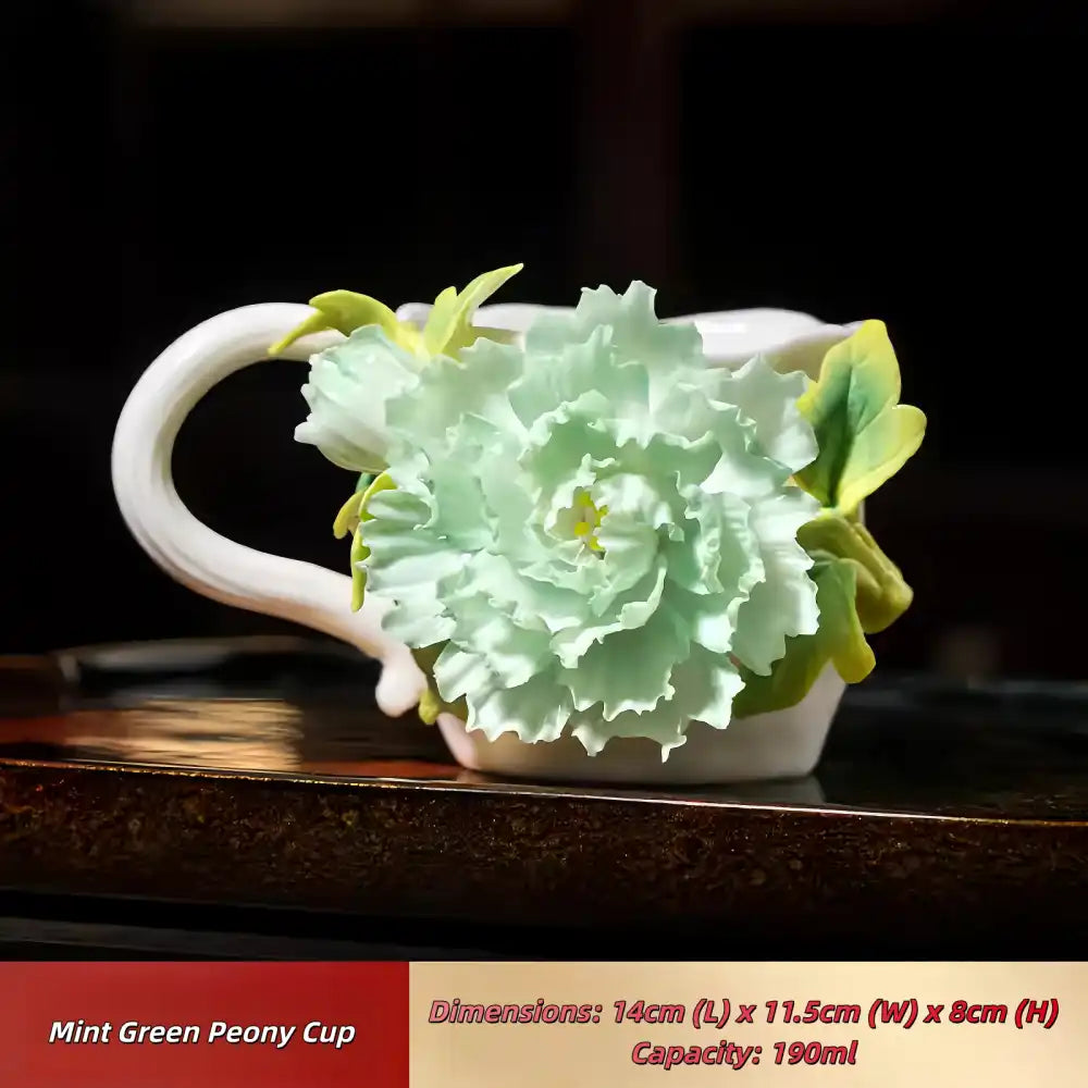 Hand-Sculpted Flower Ceramic Mug | Unique Gift for Her