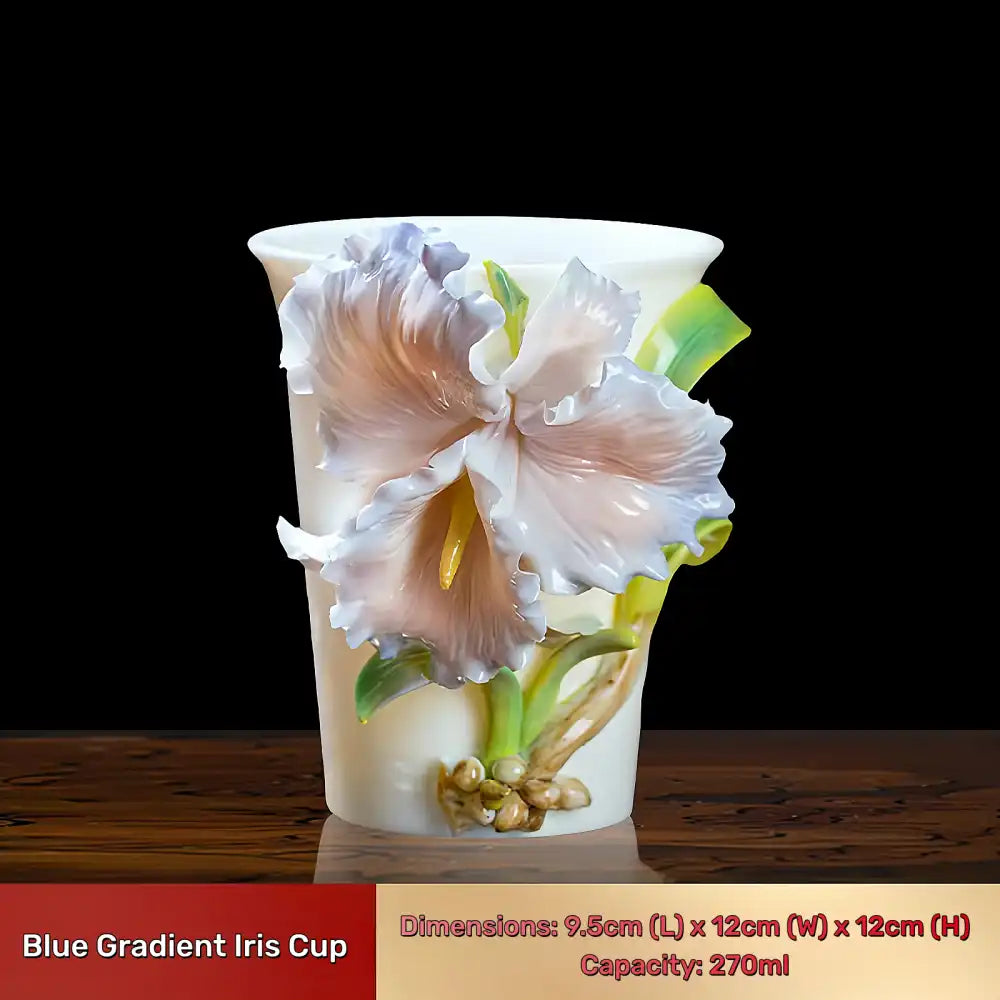 Hand-Sculpted Flower Ceramic Mug | Unique Gift for Her