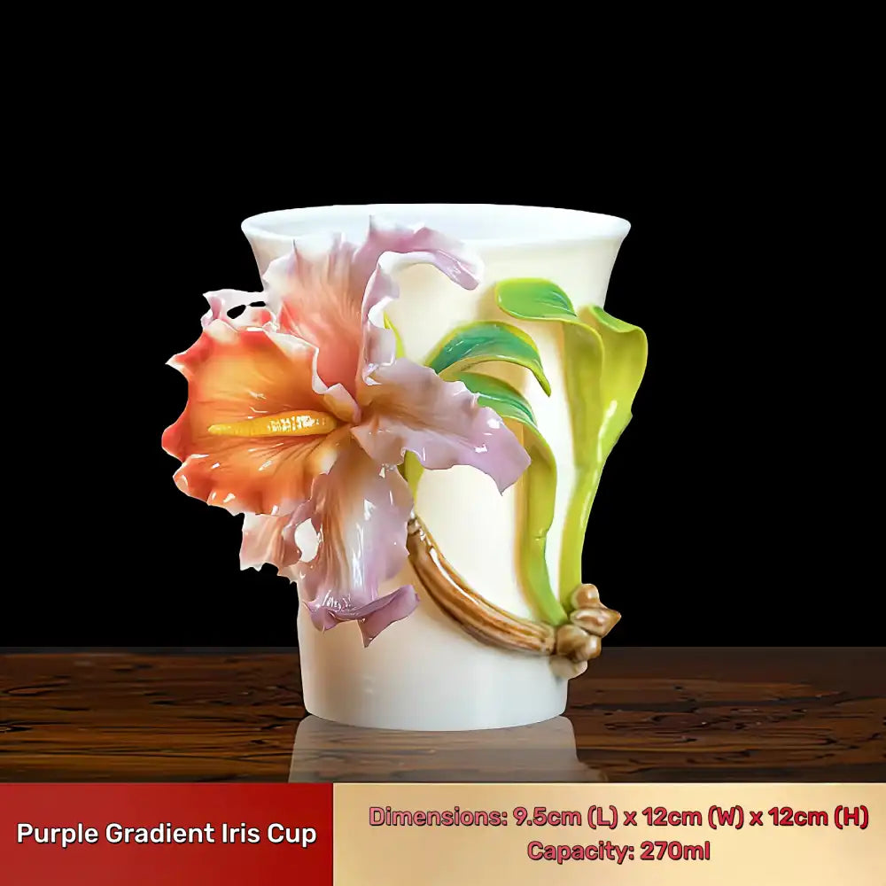 Hand-Sculpted Flower Ceramic Mug | Unique Gift for Her