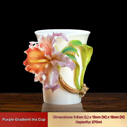Hand-Sculpted Flower Ceramic Mug | Unique Gift for Her