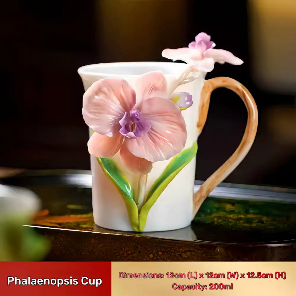 Hand-Sculpted Flower Ceramic Mug | Unique Gift for Her