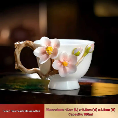 Hand-Sculpted Flower Ceramic Mug | Unique Gift for Her