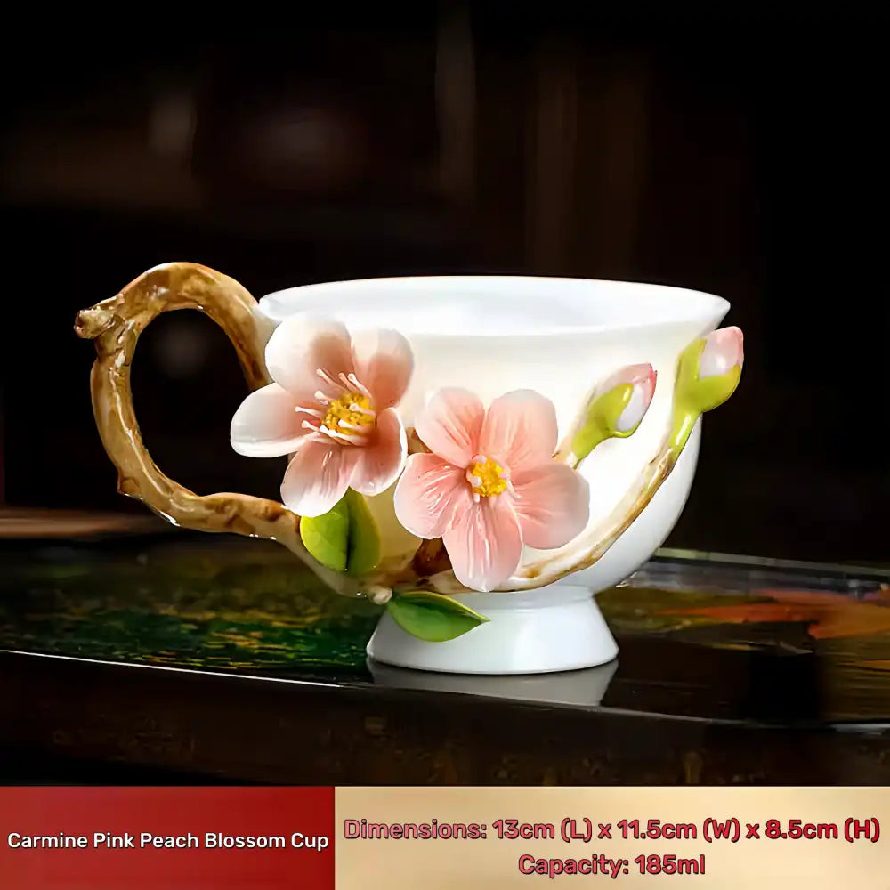 Hand-Sculpted Flower Ceramic Mug | Unique Gift for Her