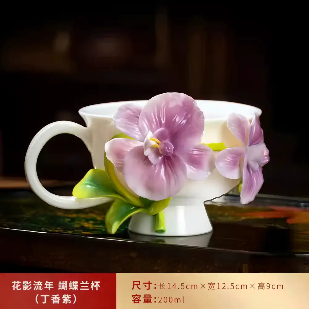 Hand-Sculpted Flower Ceramic Mug | Unique Gift for Her