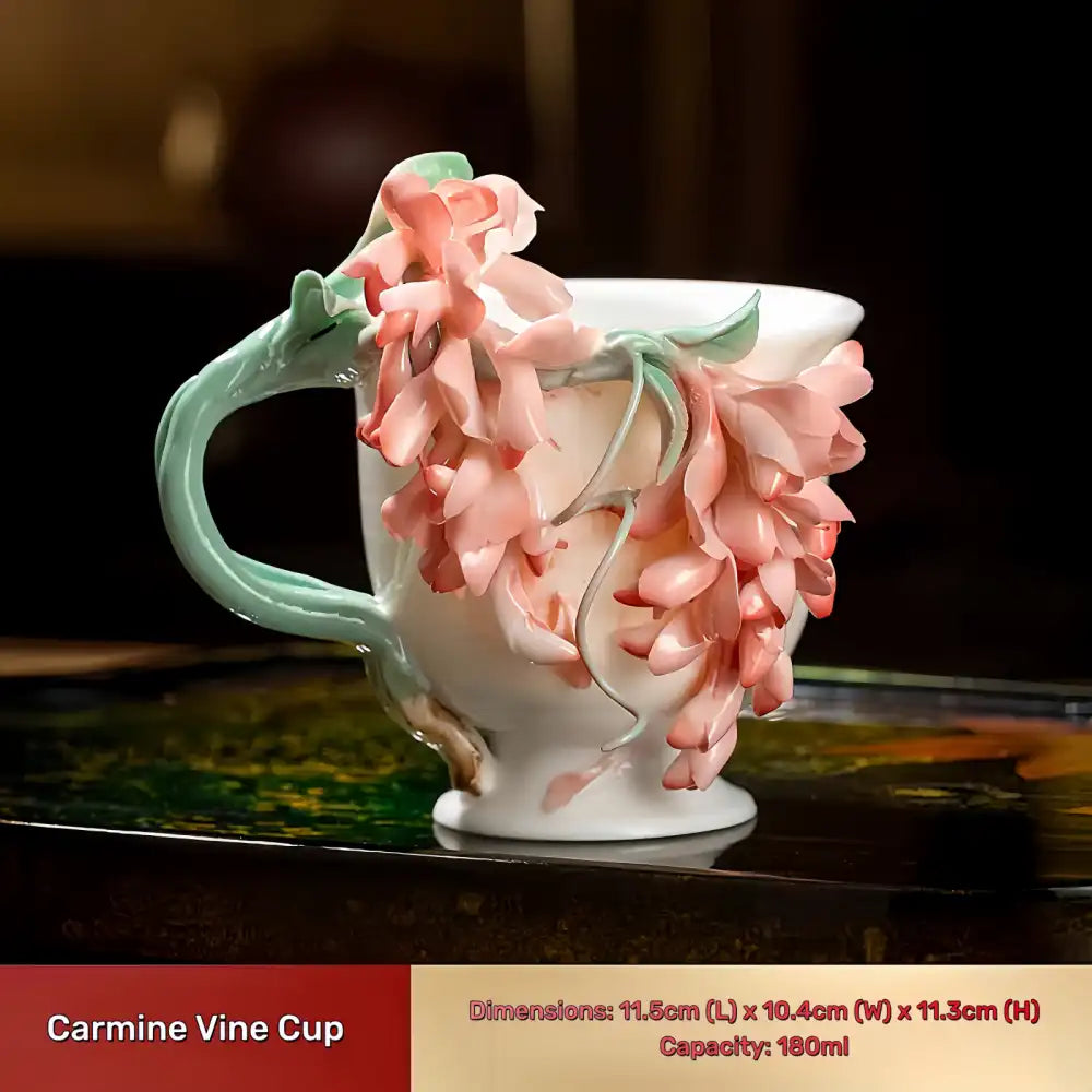 Hand-Sculpted Flower Ceramic Mug | Unique Gift for Her