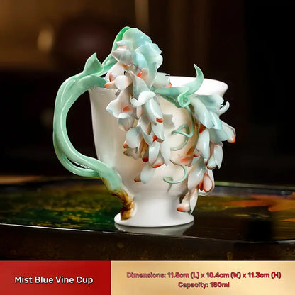 Hand-Sculpted Flower Ceramic Mug | Unique Gift for Her