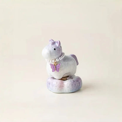 Handmade Ceramic Desk Figurine, Cartoon Animal Decor, Creative Gift