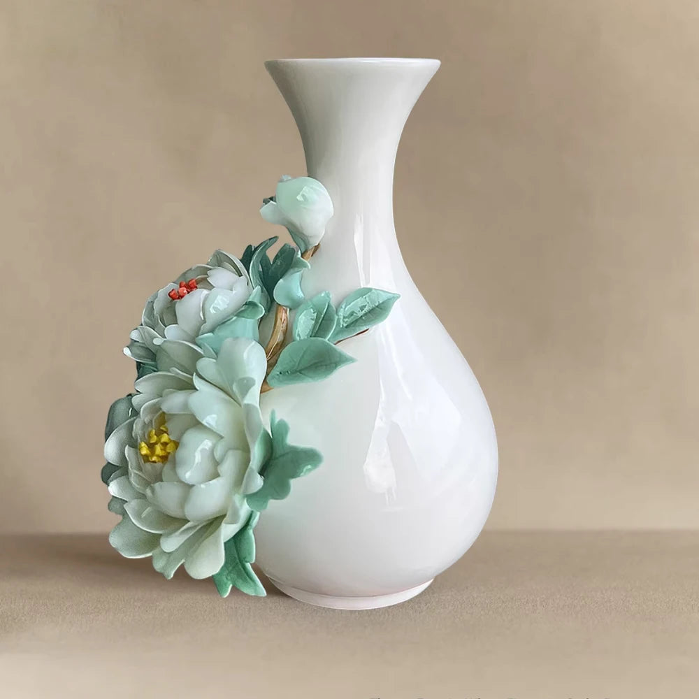 Intangible Cultural Heritage Handmade Peony Vase – Peony Max, Green