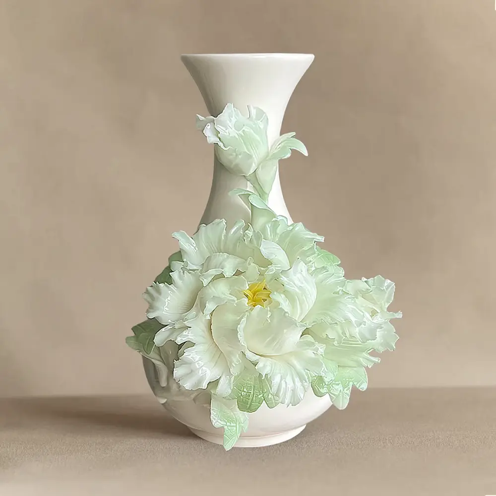 Intangible Cultural Heritage Handmade Peony Vase