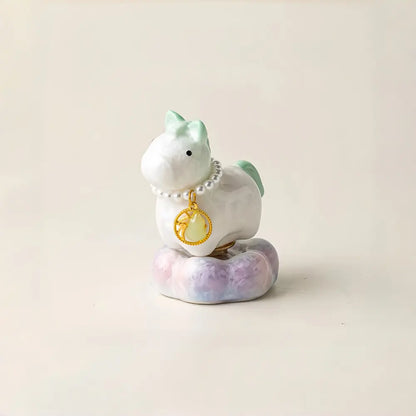 Handmade Ceramic Desk Figurine, Cartoon Animal Decor, Creative Gift