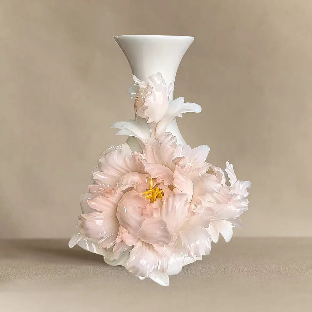 Intangible Cultural Heritage Handmade Peony Vase