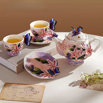 The Lily Brew: Sculptural Ceramic Teapot & Cup Set