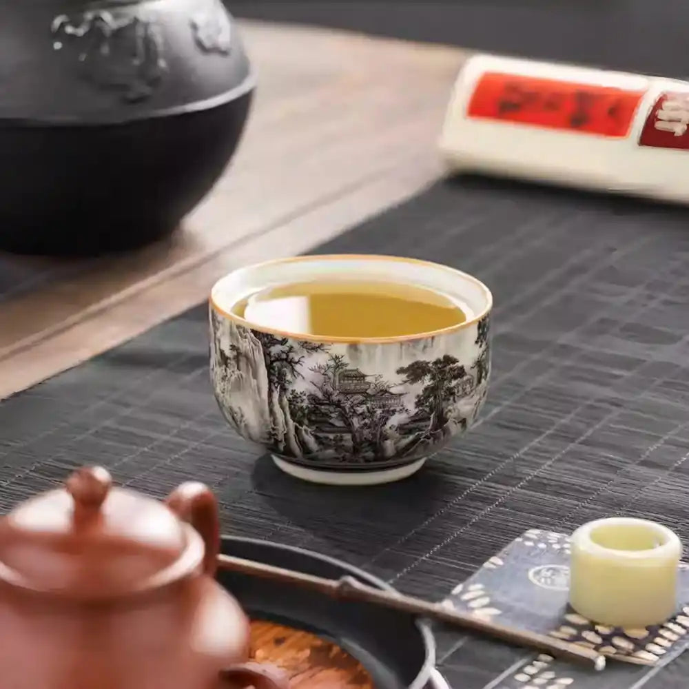 Crackle Glaze Tea Cup — Handmade Chinese Ceramic, One of a Kind