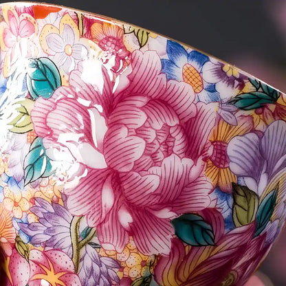 Hand-painted Enamel Teapot with Gaiwan & Cups – Heirloom-Quality Artistry for Tea Masters and Discerning Collectors