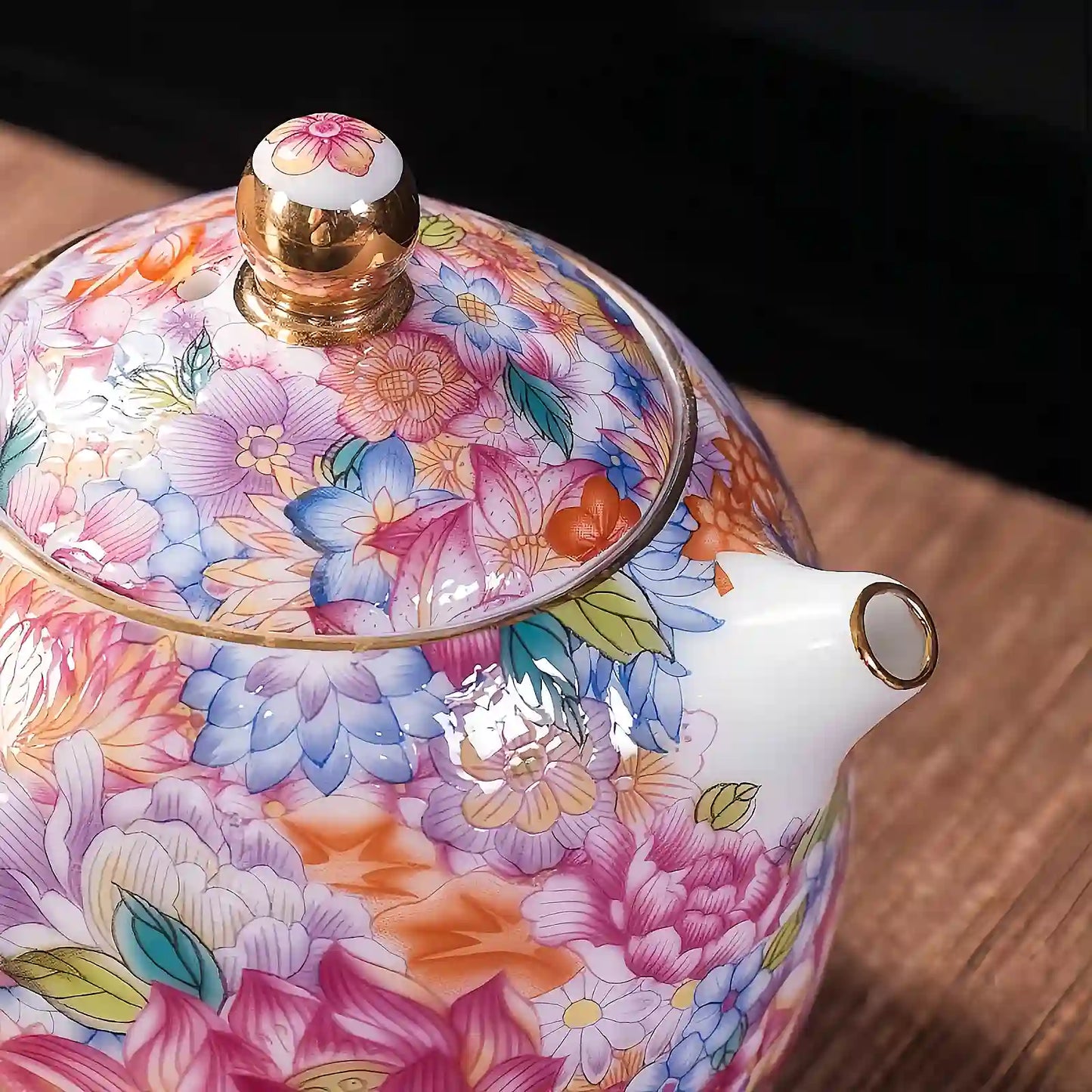 Hand-painted Enamel Teapot with Gaiwan & Cups – Heirloom-Quality Artistry for Tea Masters and Discerning Collectors